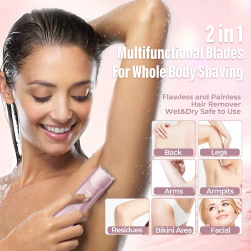 QIAWI™ 2-in-1 Women's Electric Shaver - Dual-Head Precision Trimmer