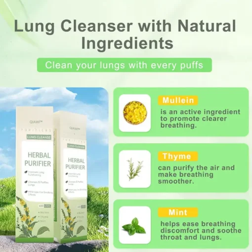 QIAWI™Mullein Relaxation Stick – Soothes Lungs, Detoxifies, Freshens Breath