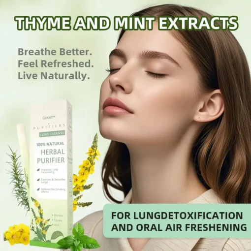 QIAWI™Mullein Relaxation Stick – Soothes Lungs, Detoxifies, Freshens Breath