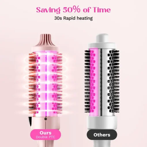 QIAWI™ Fast Heating Ionic Curling Iron Brush 1.5 Inch