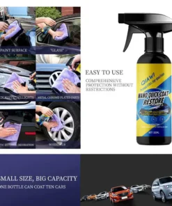 QIAWI Car Nano quick-coat-Advanced Automobile Quick-acting Coating Agent With Dust -Proof and Glazing Effects -Long Lasting Car Showroom gloss that LASTS 350ml