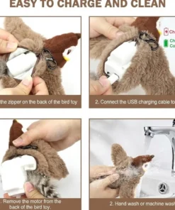 QIAWI™ Interactive ChirpingBird Cat Toy (Realistic Flapping Sound)