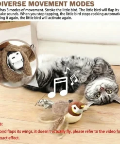 QIAWI™ Interactive ChirpingBird Cat Toy (Realistic Flapping Sound)
