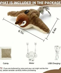 QIAWI™ Interactive ChirpingBird Cat Toy (Realistic Flapping Sound)