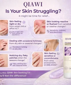 QIAWI 2 All-Over Soothing Gel – Fast Relief for Face & Body, with Tea Tree & Cica for Irritation, Razor Bumps & Dryness, Skin Repair