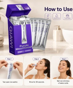 QIAWI Purple Mouthwash — Fresh Breath in 30 Seconds