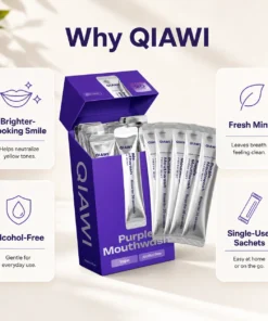QIAWI Purple Mouthwash — Fresh Breath in 30 Seconds