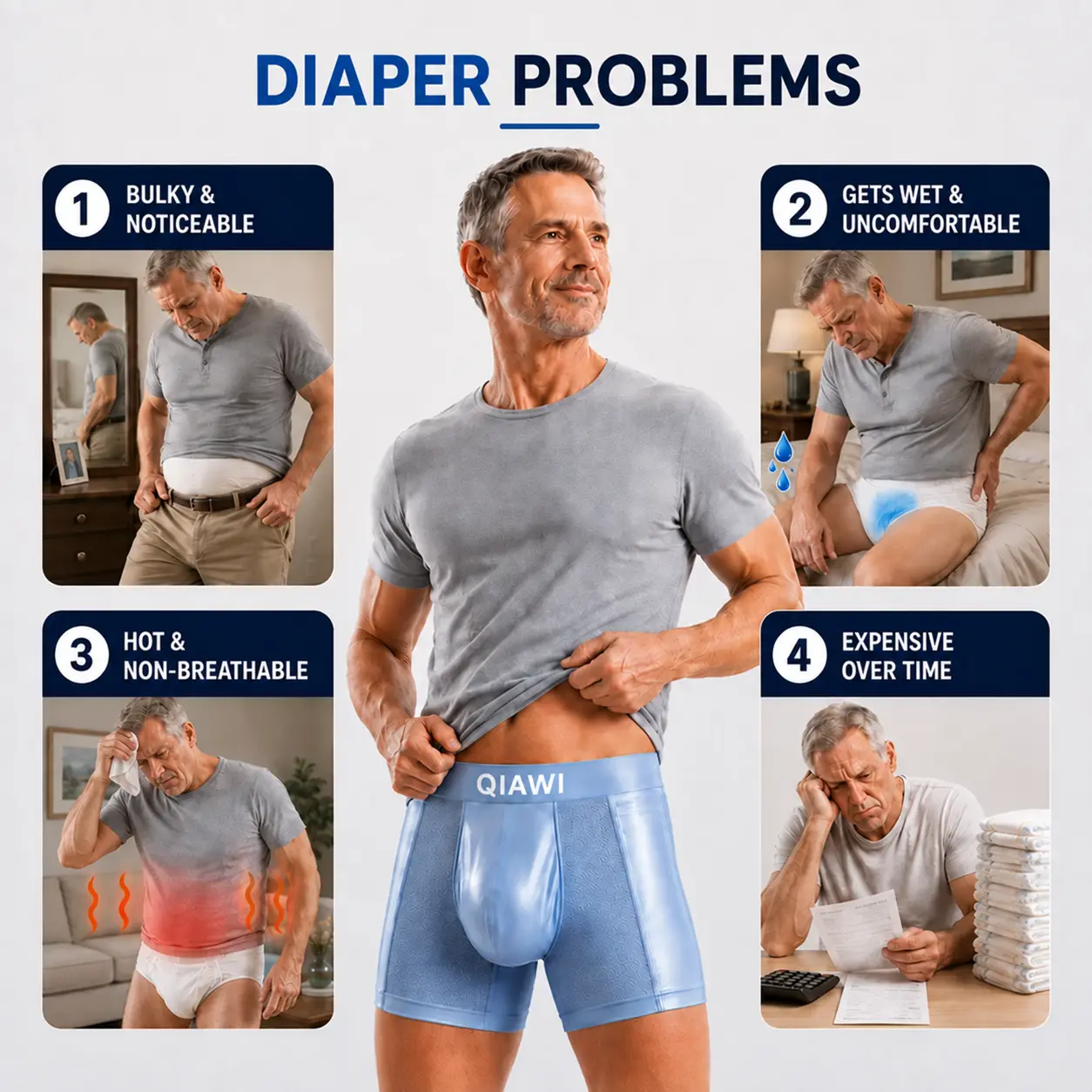 QIAWI™ Premium Leakproof Bamboo Ice Silk Boxer